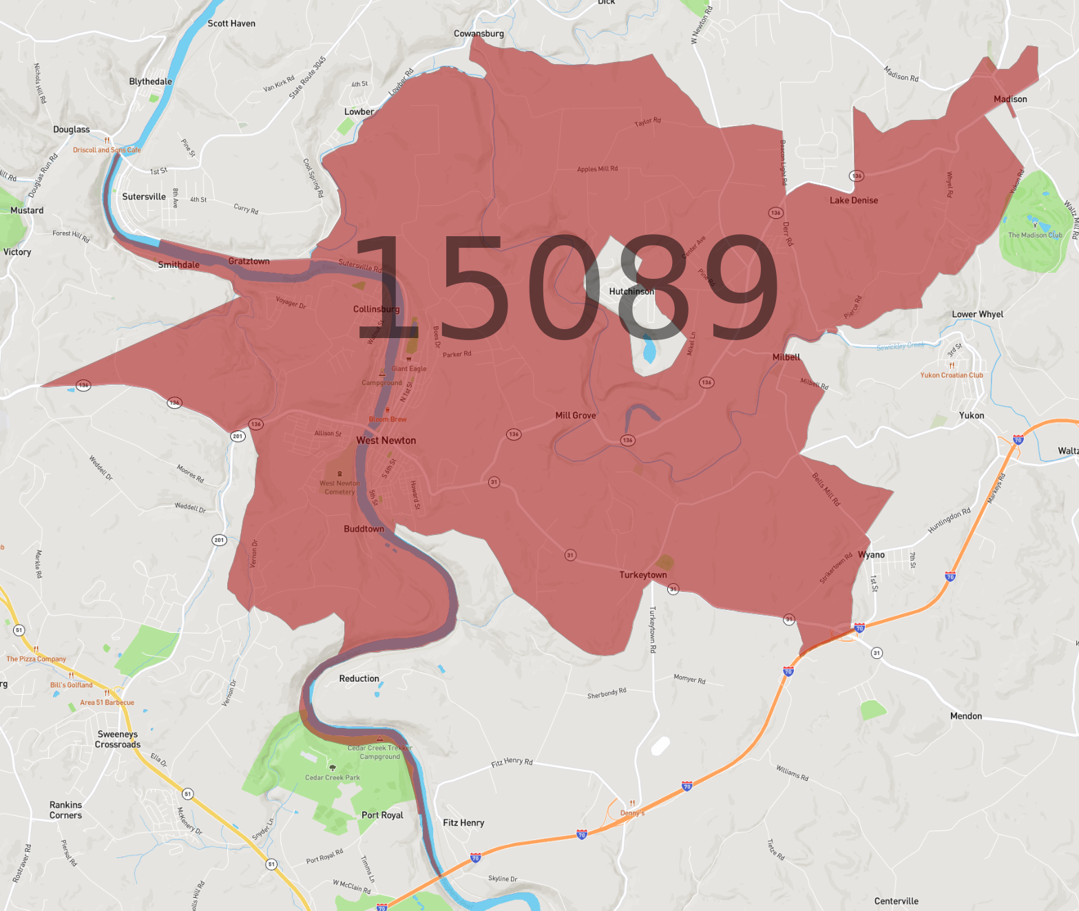 Zip Code 15089 - AtlasBig.com