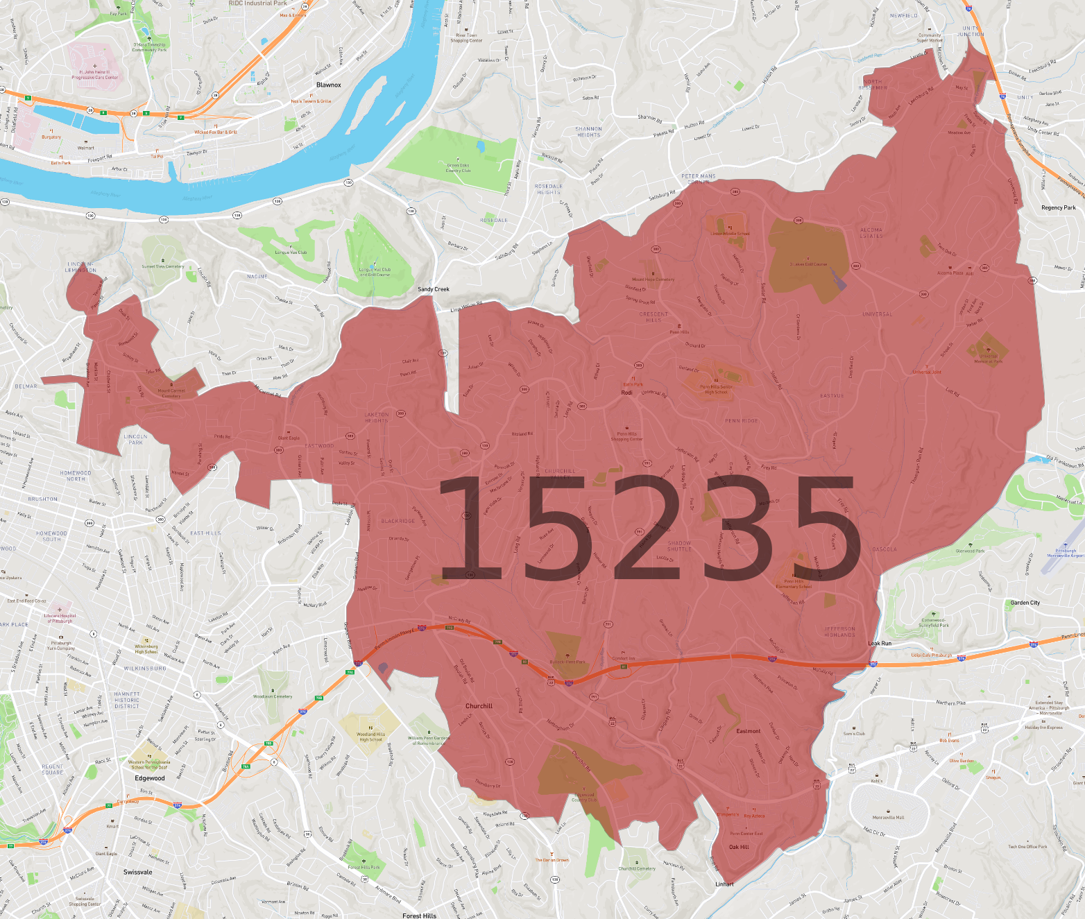 Zip Code 15235 AtlasBig