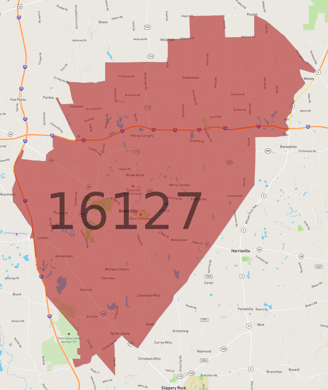 Zip Code 16127 - AtlasBig.com