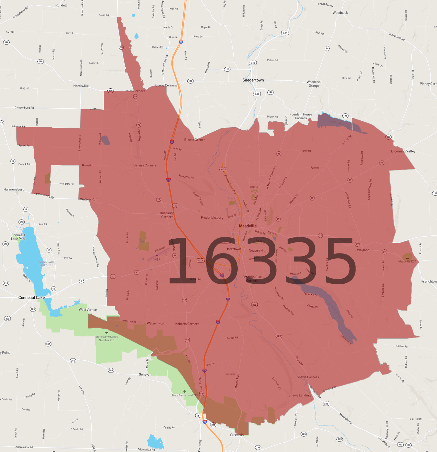 Zip Code 16335