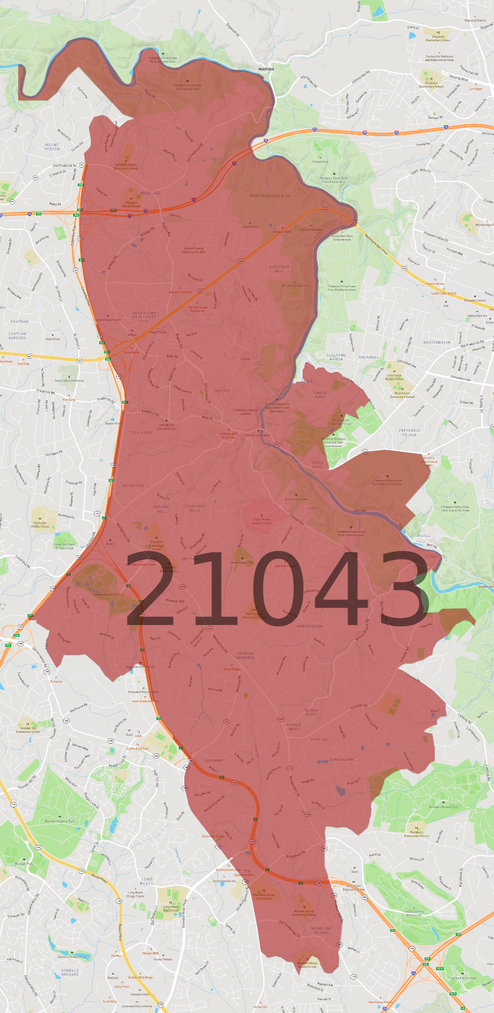 Zip Code 21043 AtlasBig