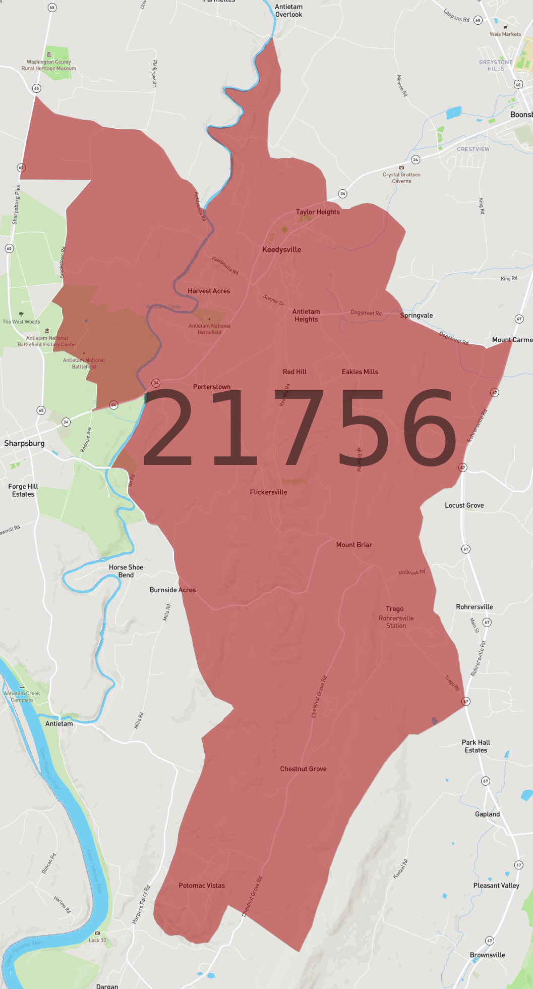 Zip Code 21756 - AtlasBig.com