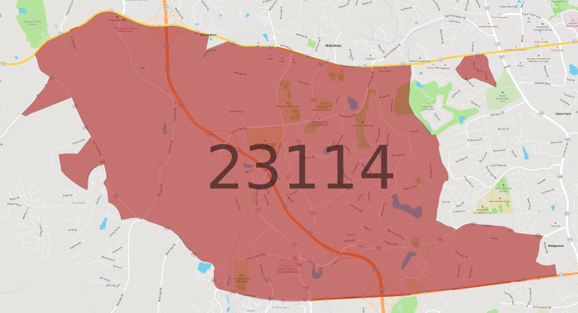 Zip Code 23114 - AtlasBig.com