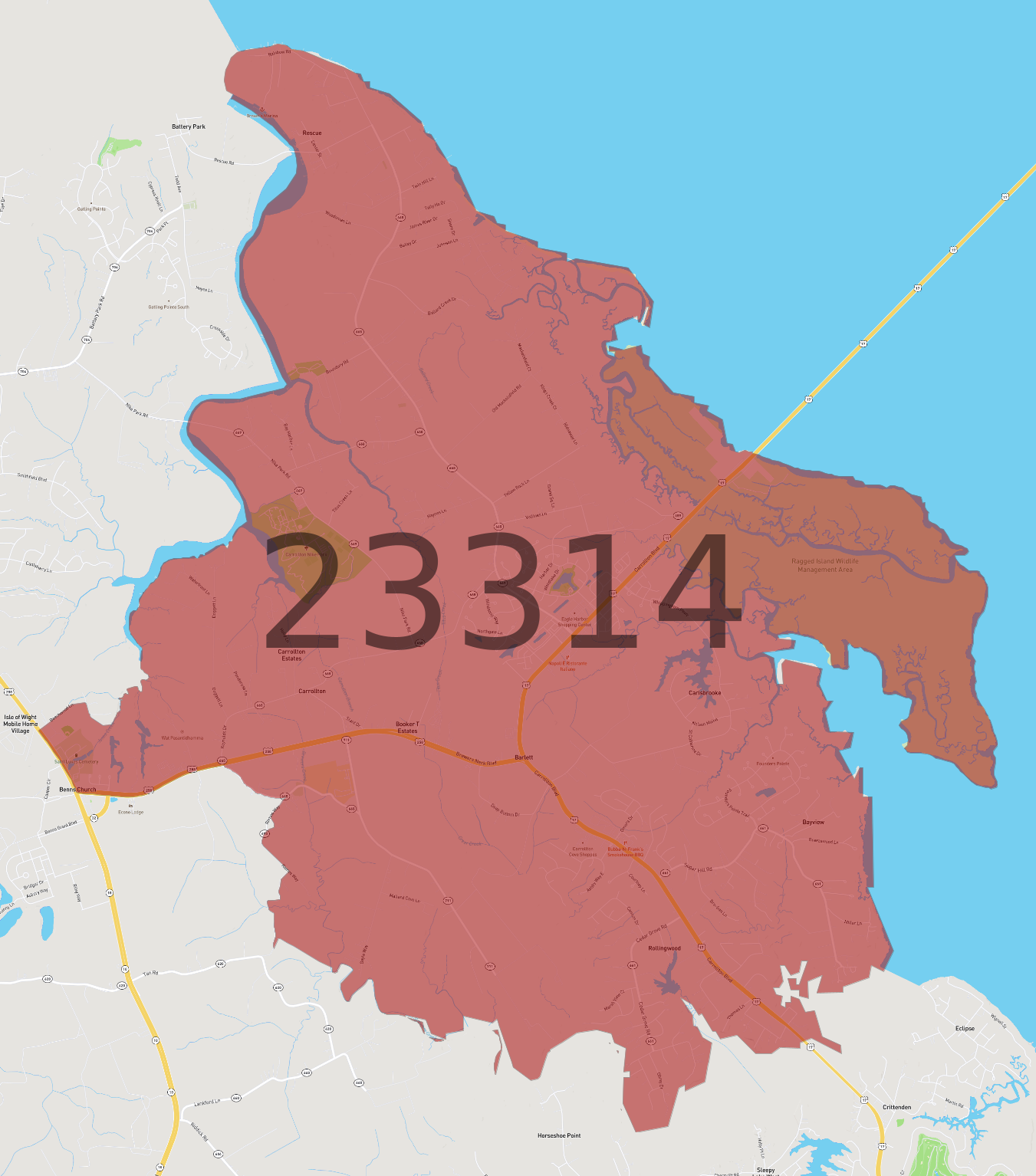 Zip Code 23314 - AtlasBig.com