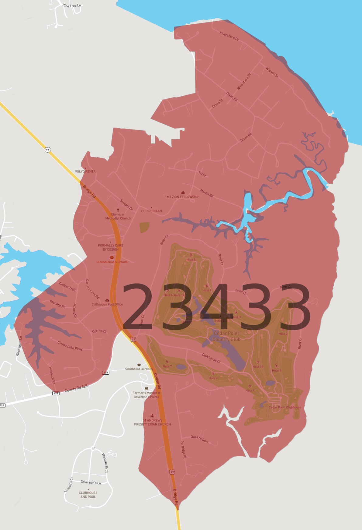 Zip Code 23433 - AtlasBig.com