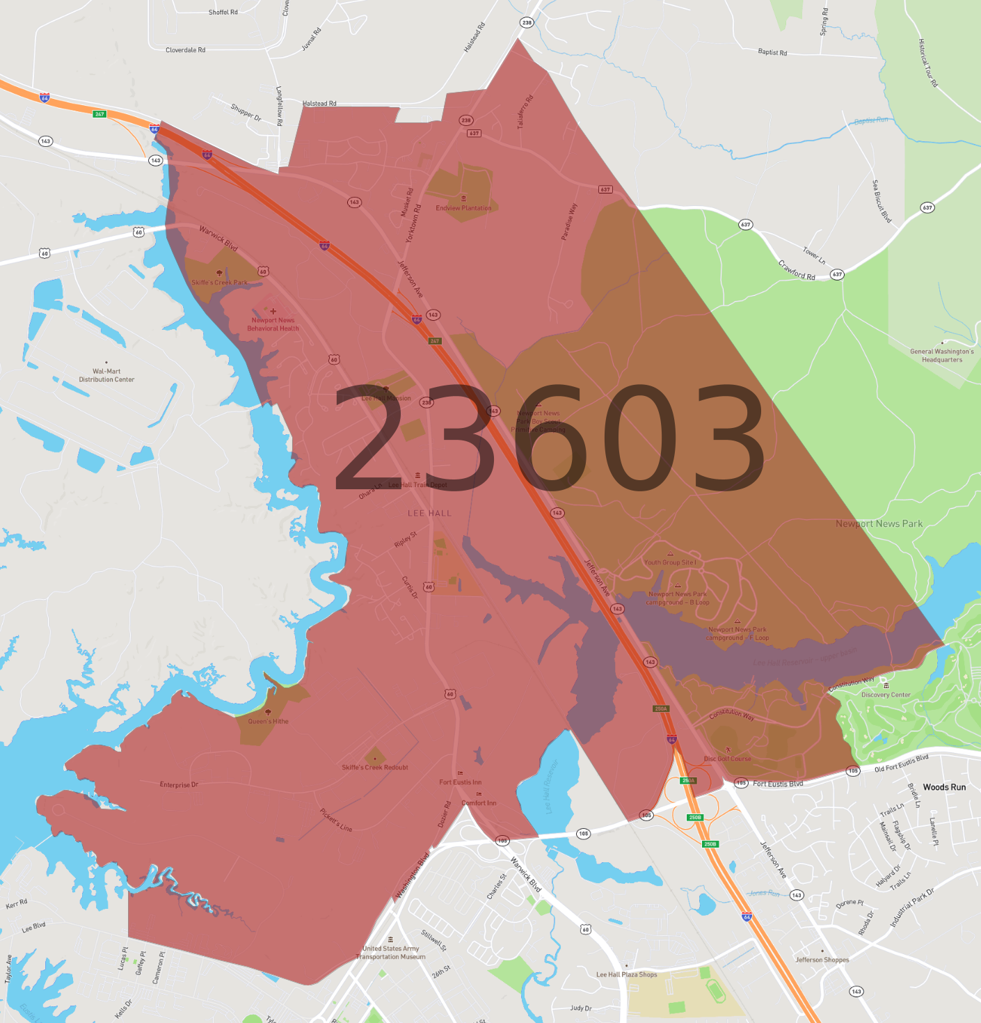 Zip Code 23603 - AtlasBig.com