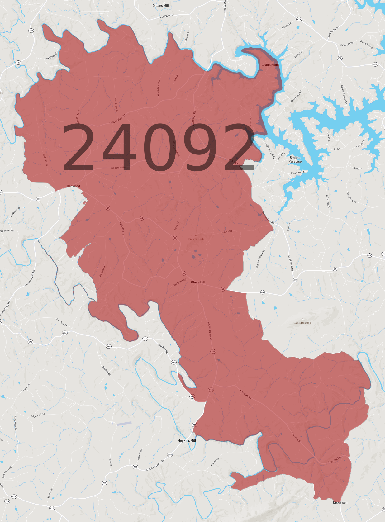 Zip Code 24092 - AtlasBig.com