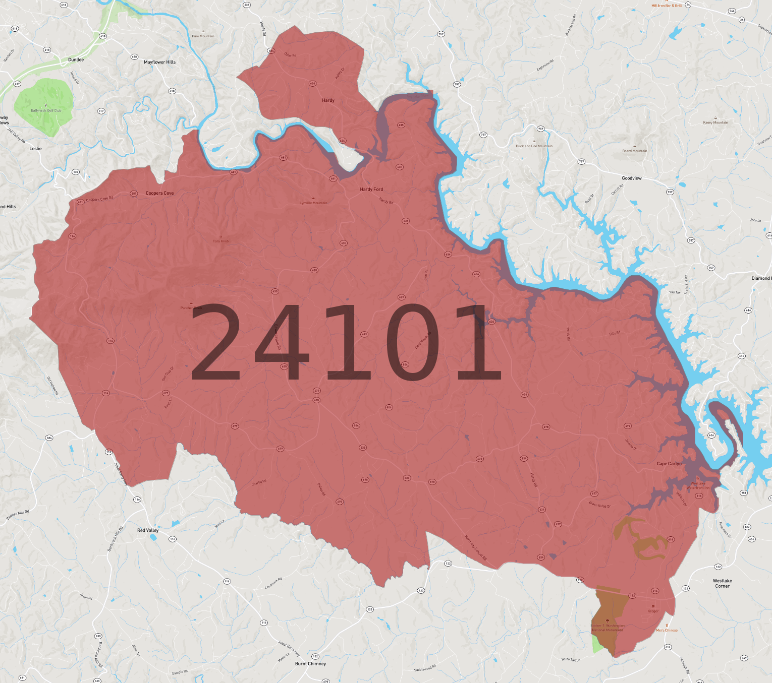 Zip Code 24101 - AtlasBig.com