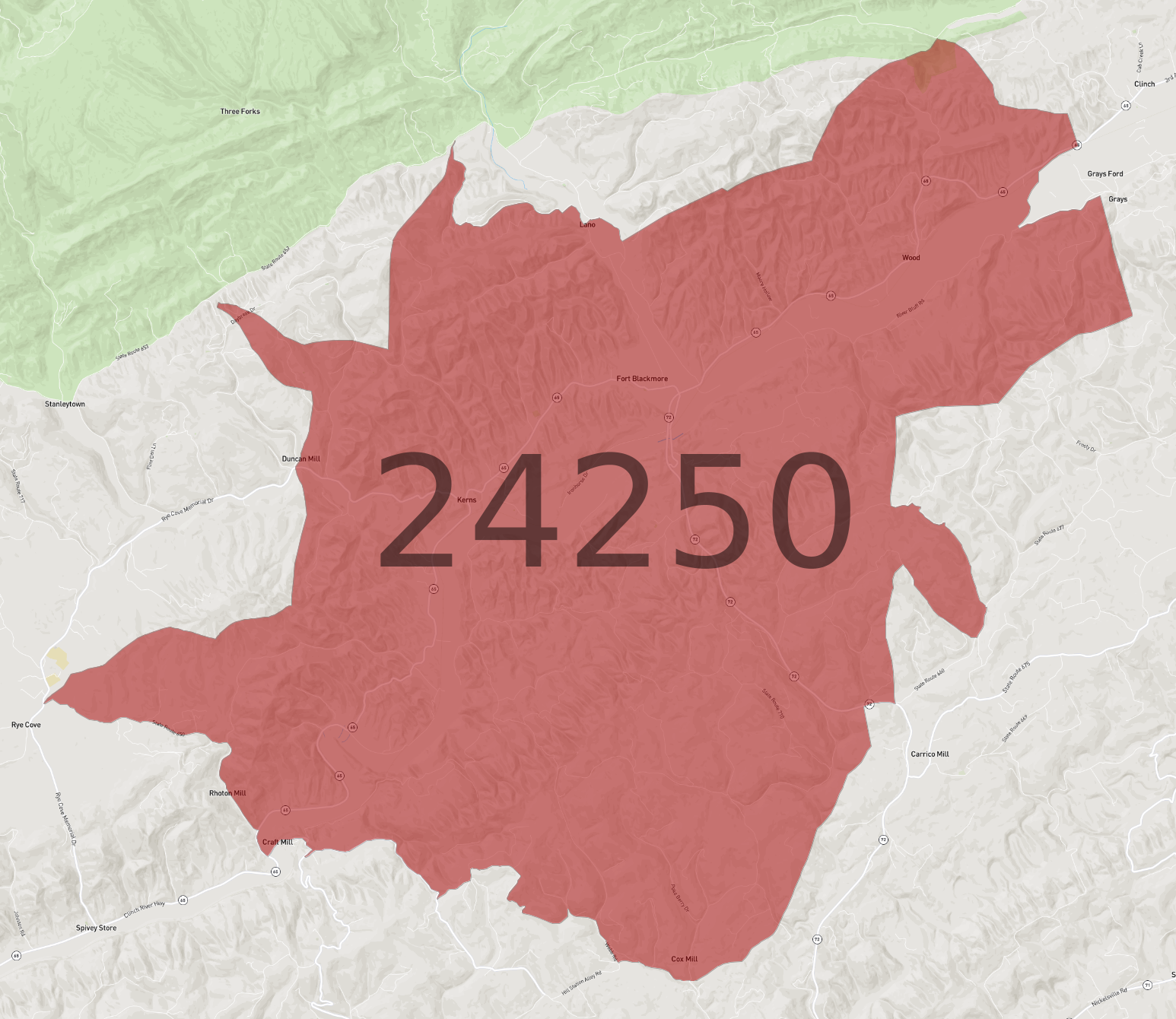 Zip Code 24250 - AtlasBig.com