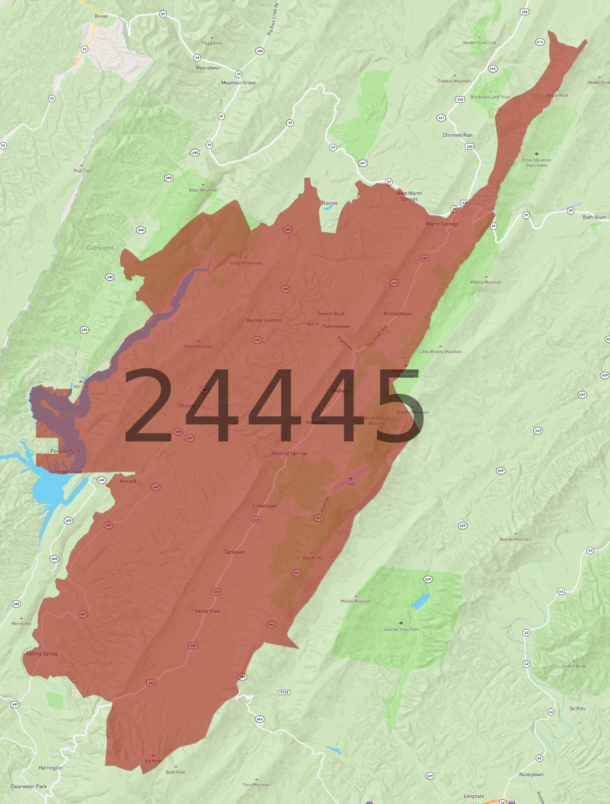 Zip Code 24445 - AtlasBig.com