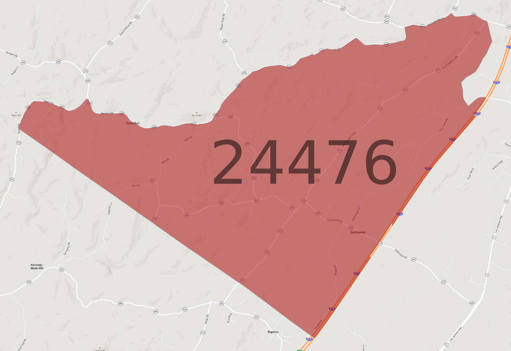 Zip Code 24476 - AtlasBig.com