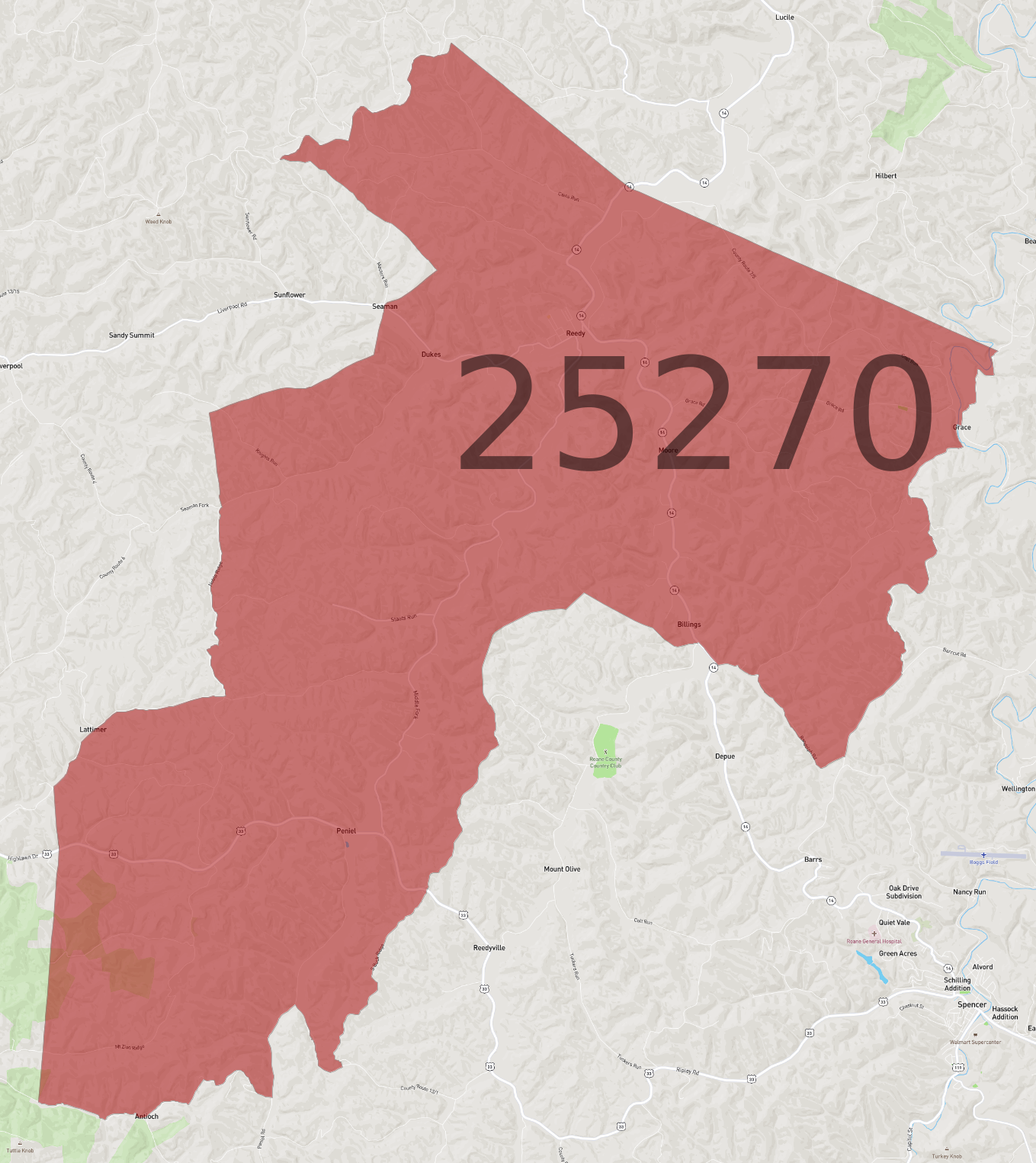 Zip Code 25270 - AtlasBig.com