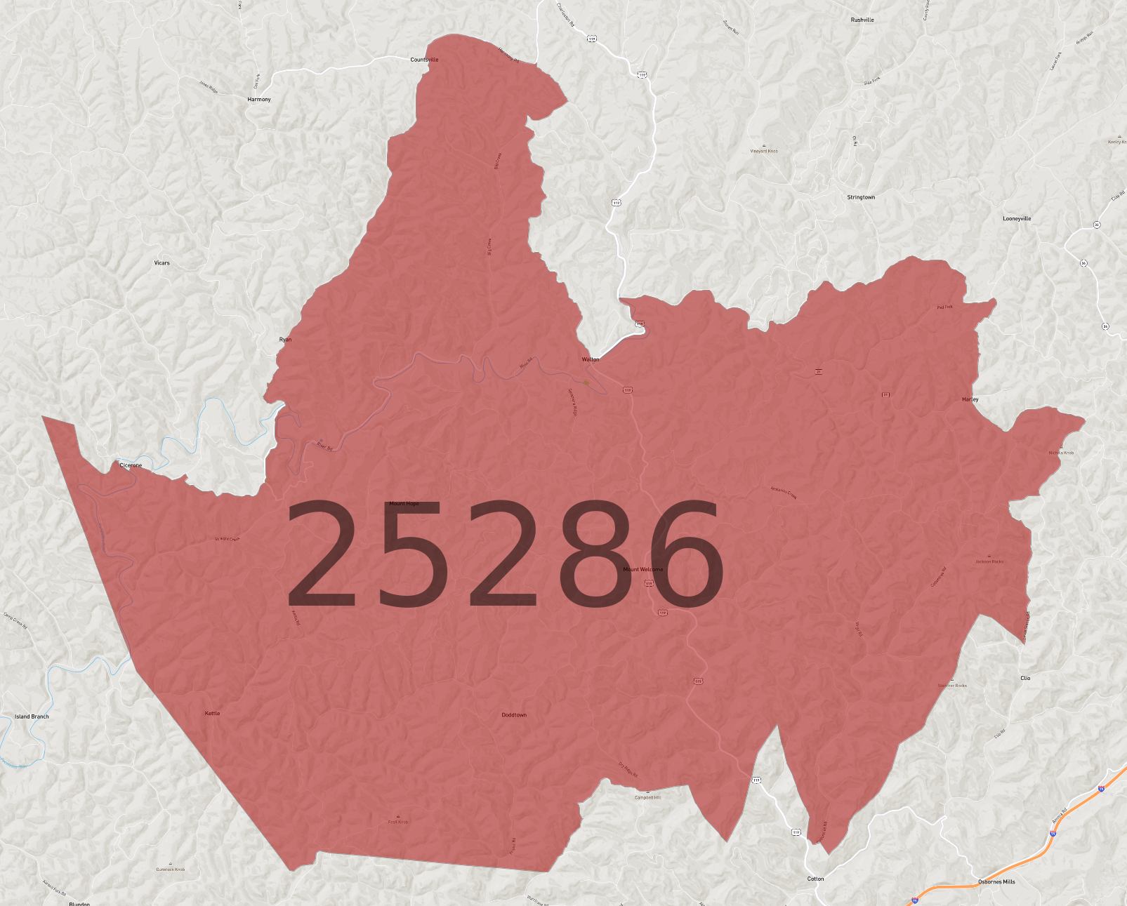 Zip Code 25286 - AtlasBig.com