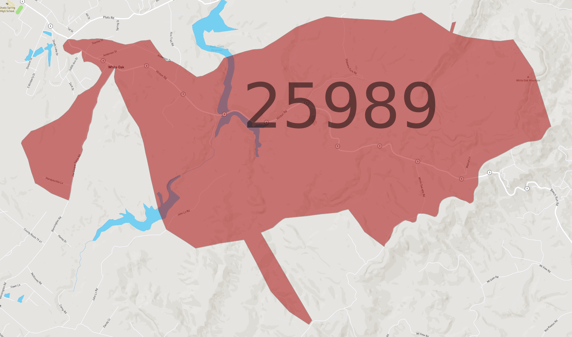 Zip Code 25989 - AtlasBig.com