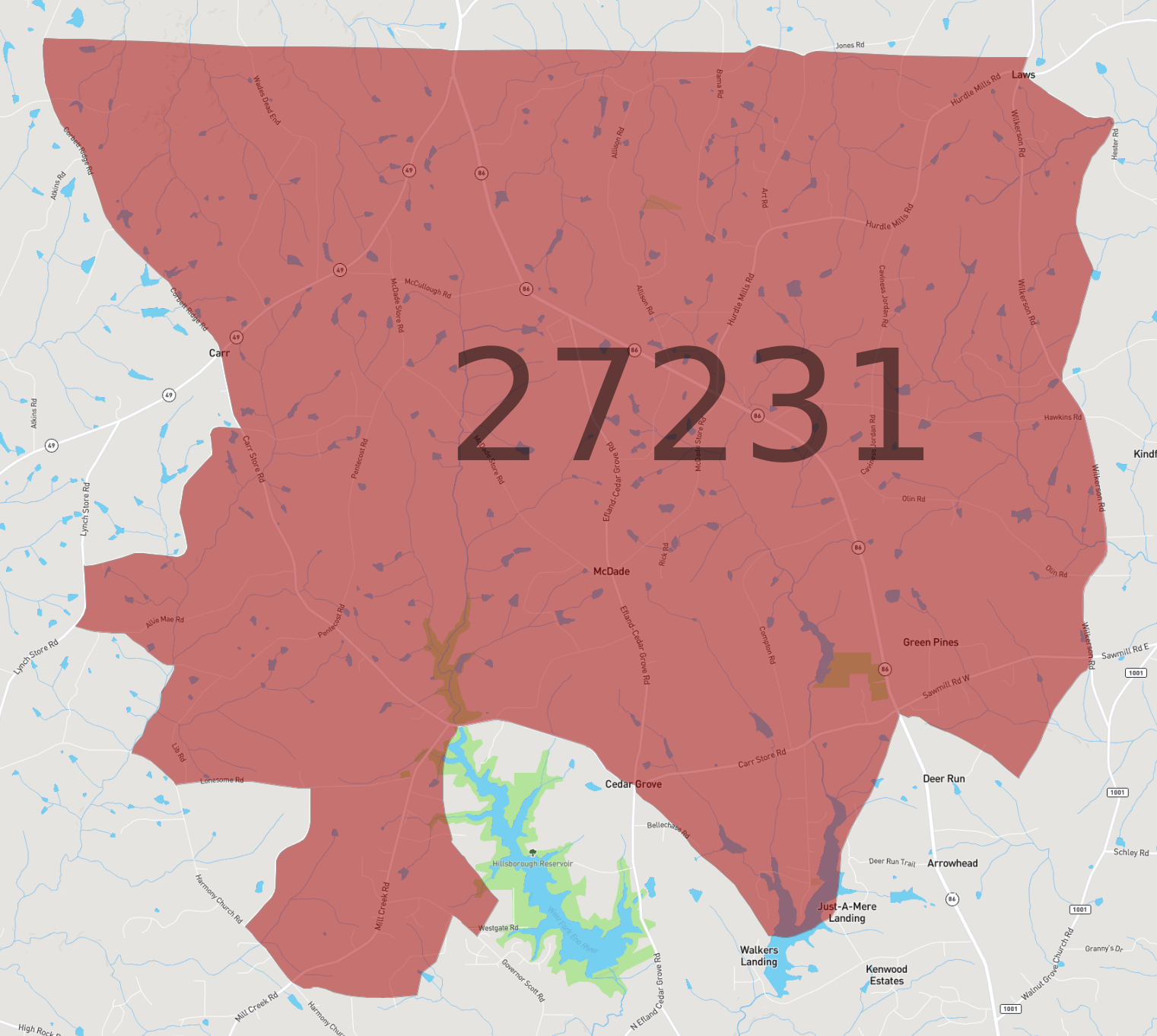 Zip Code 27231 - AtlasBig.com