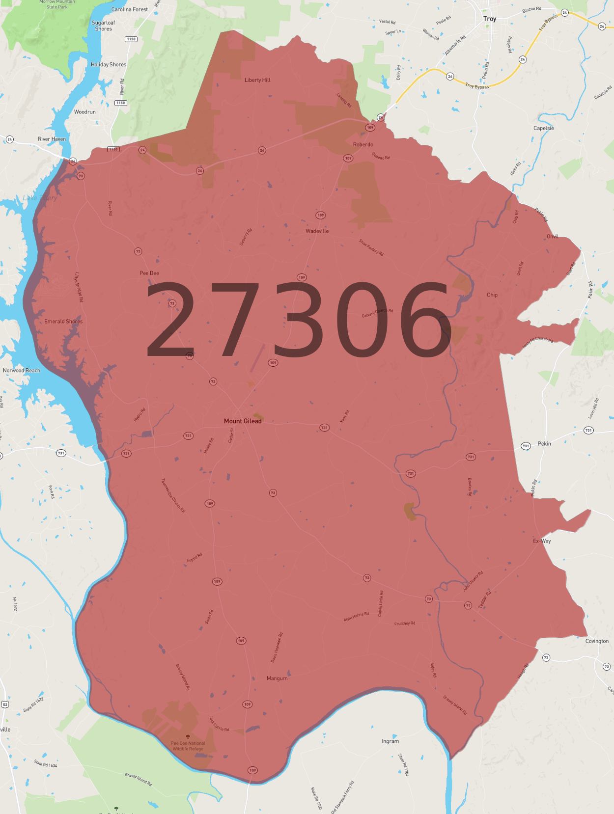 Zip Code 27306 - AtlasBig.com