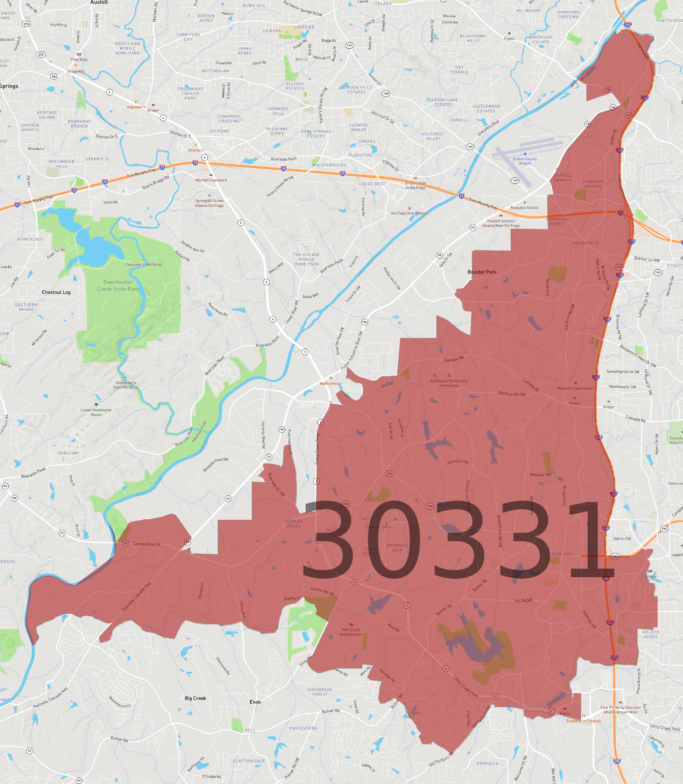 Zip Code 30331 AtlasBig