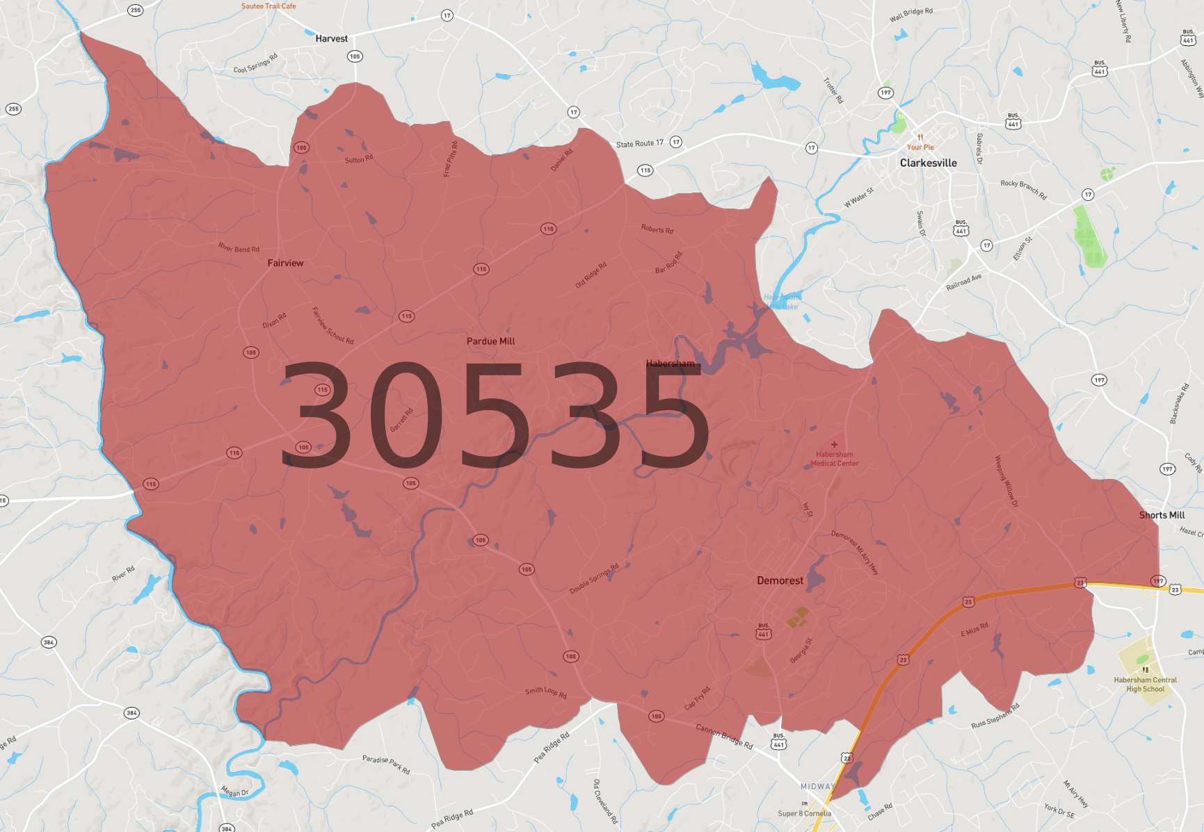 Zip Code 30535 AtlasBig
