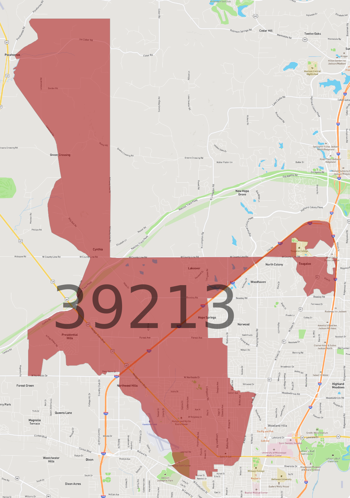 Zip Code 39213 - AtlasBig.com