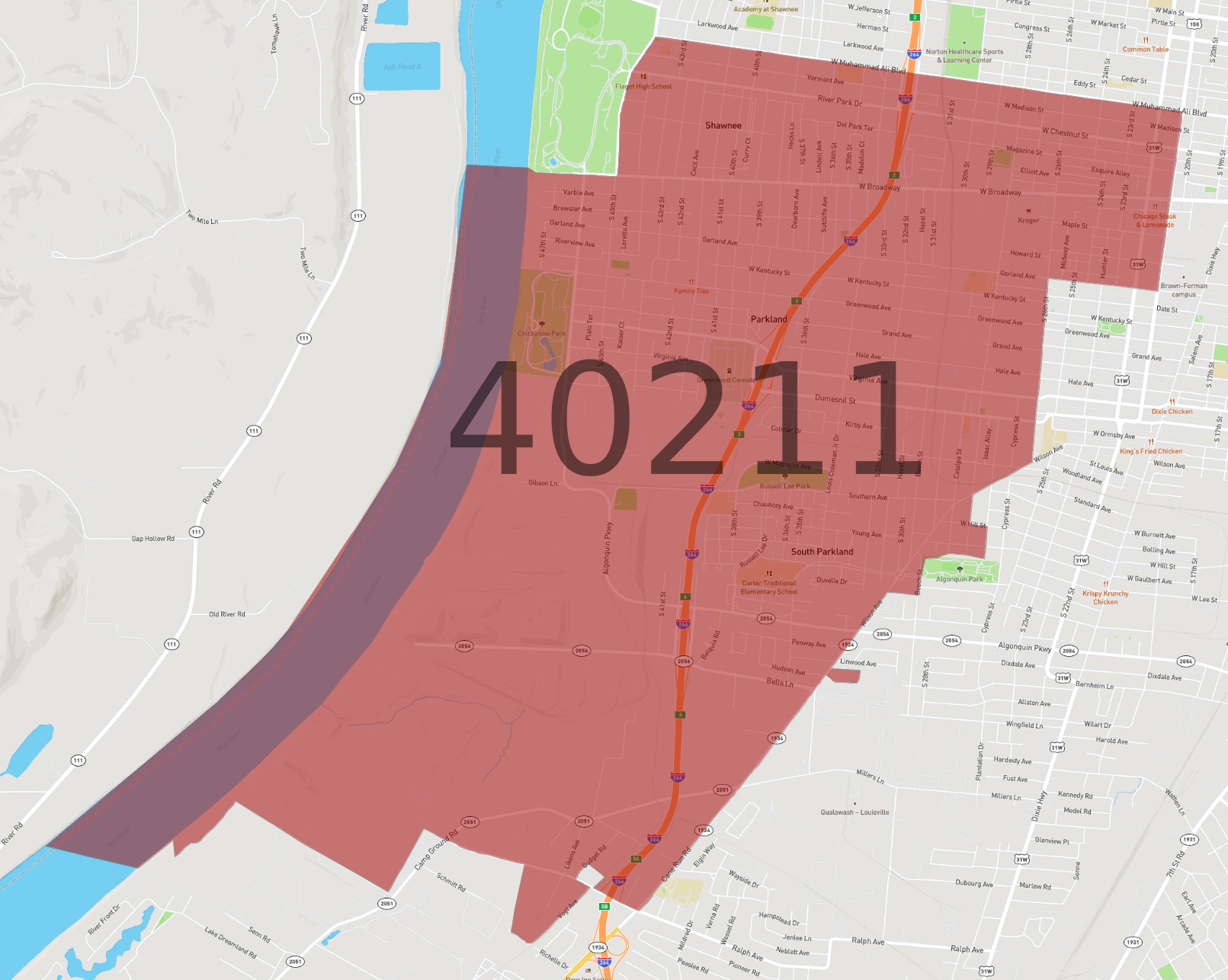 Zip Code 40211 AtlasBig