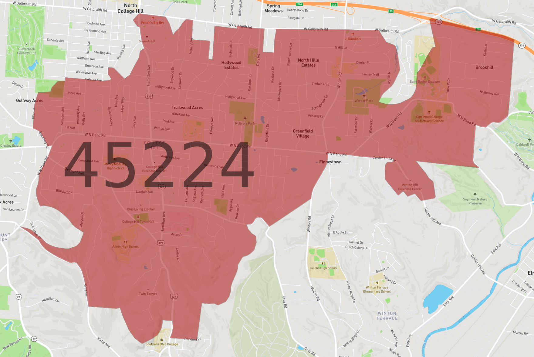 Zip Code 45224 AtlasBig