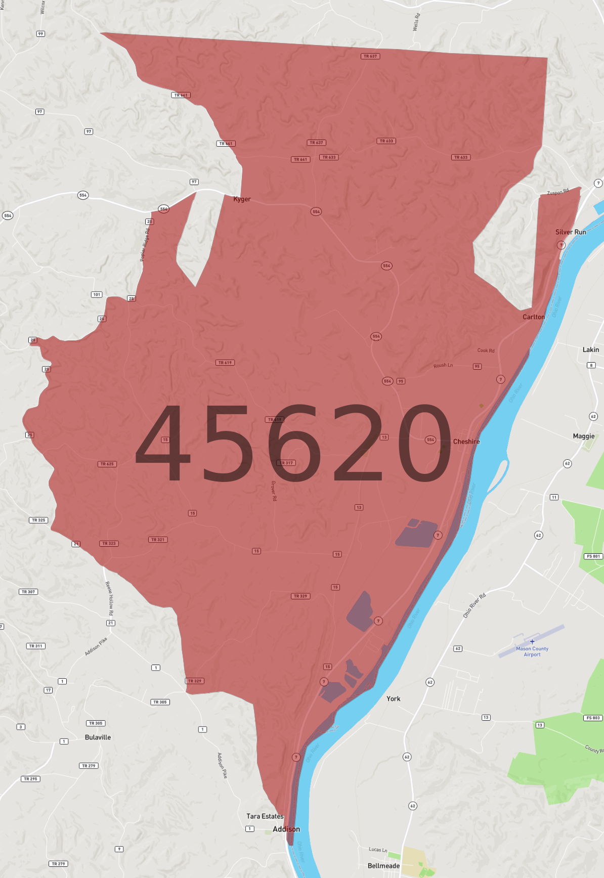 Zip Code 45620 - AtlasBig.com