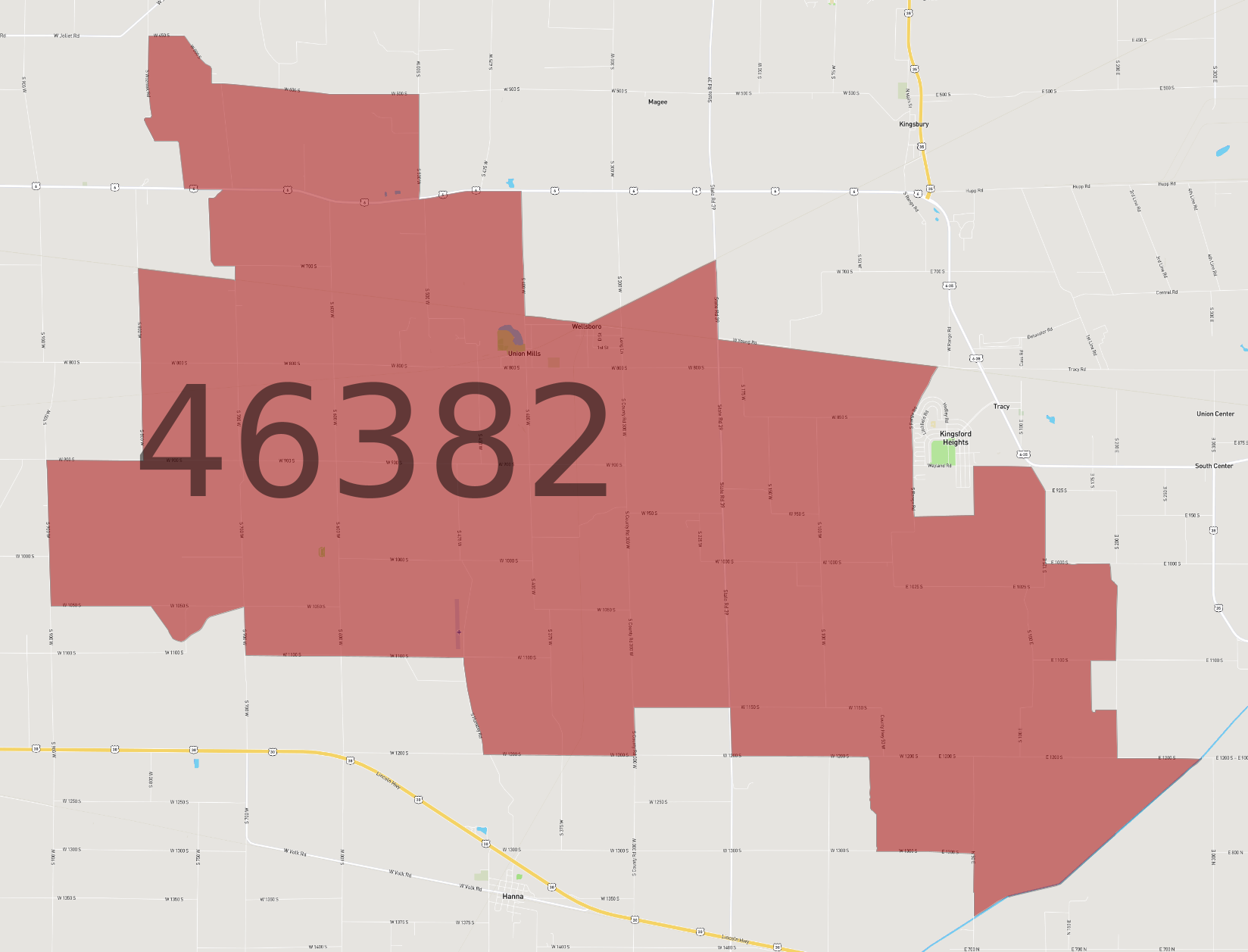Zip Code 46382 - AtlasBig.com