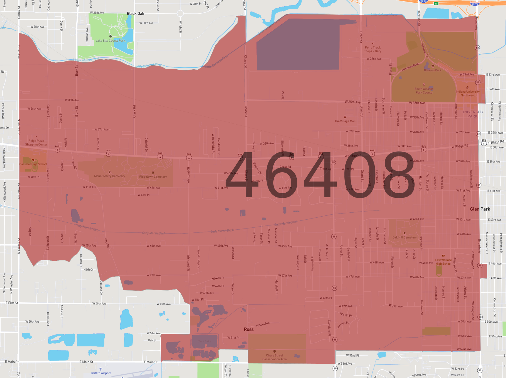 Zip Code 46408 - AtlasBig.com