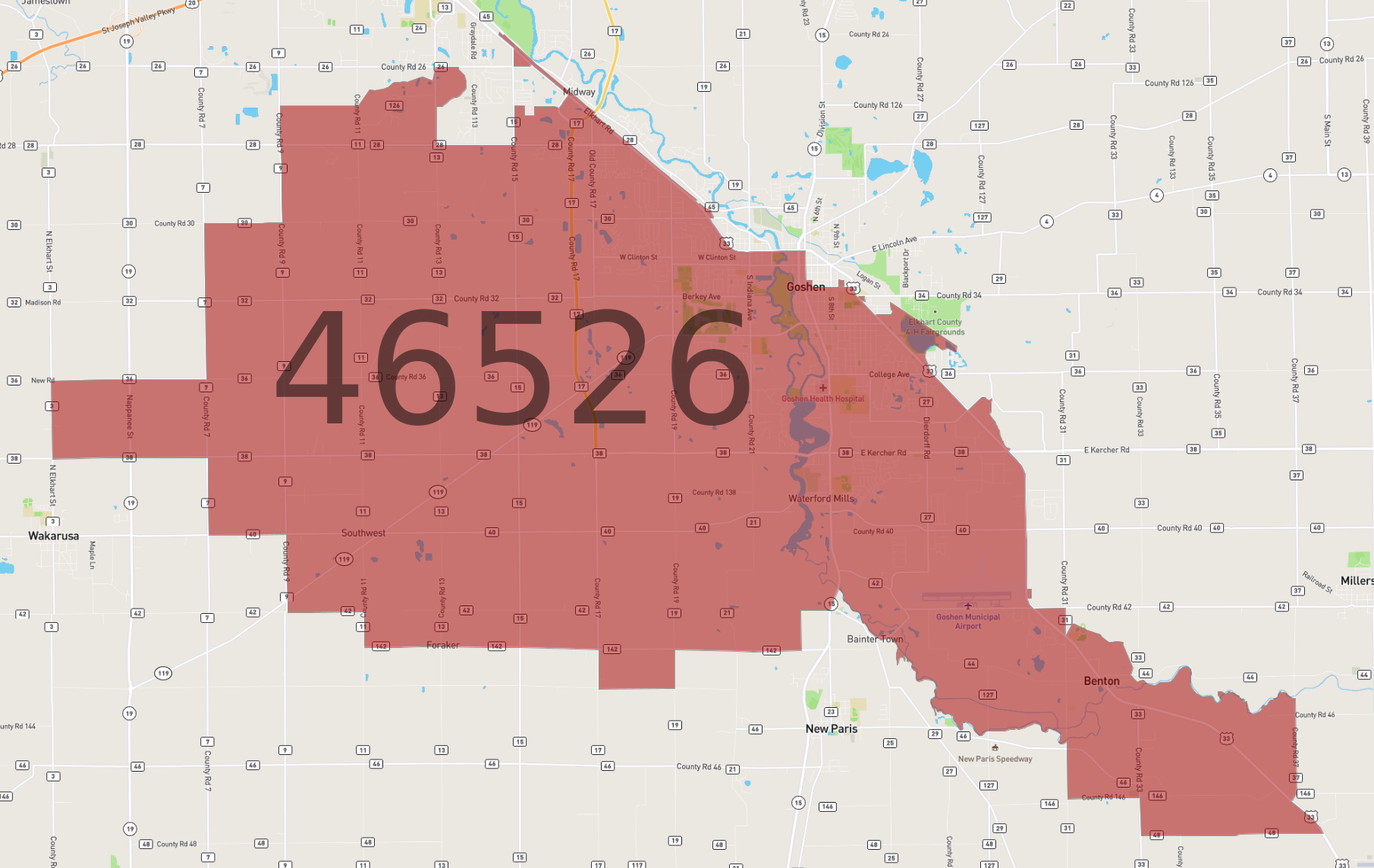 Zip Code 46526 AtlasBig