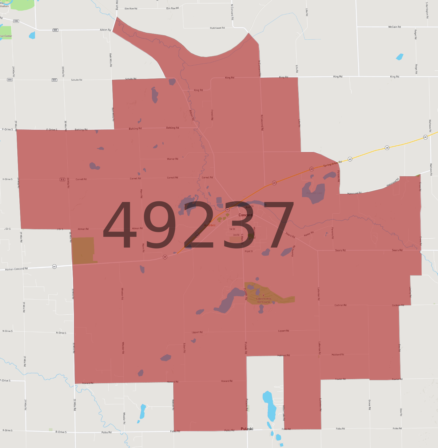 Zip Code 49237 - AtlasBig.com