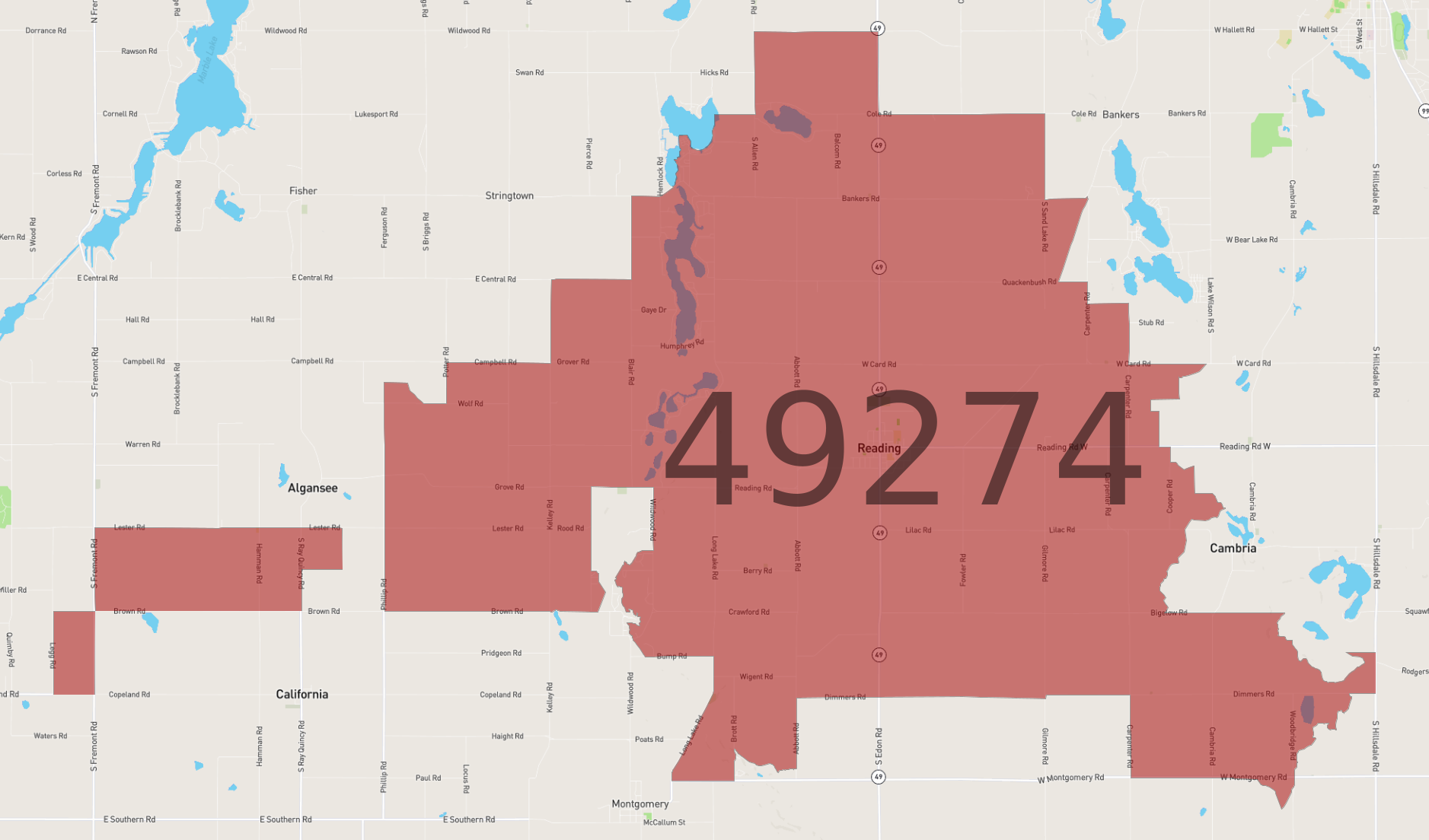 Zip Code 49274 - AtlasBig.com