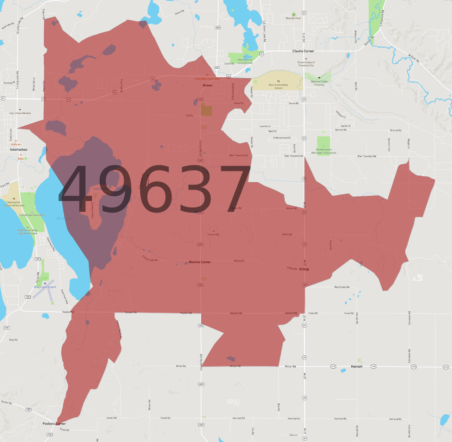 Zip Code 49637 - AtlasBig.com