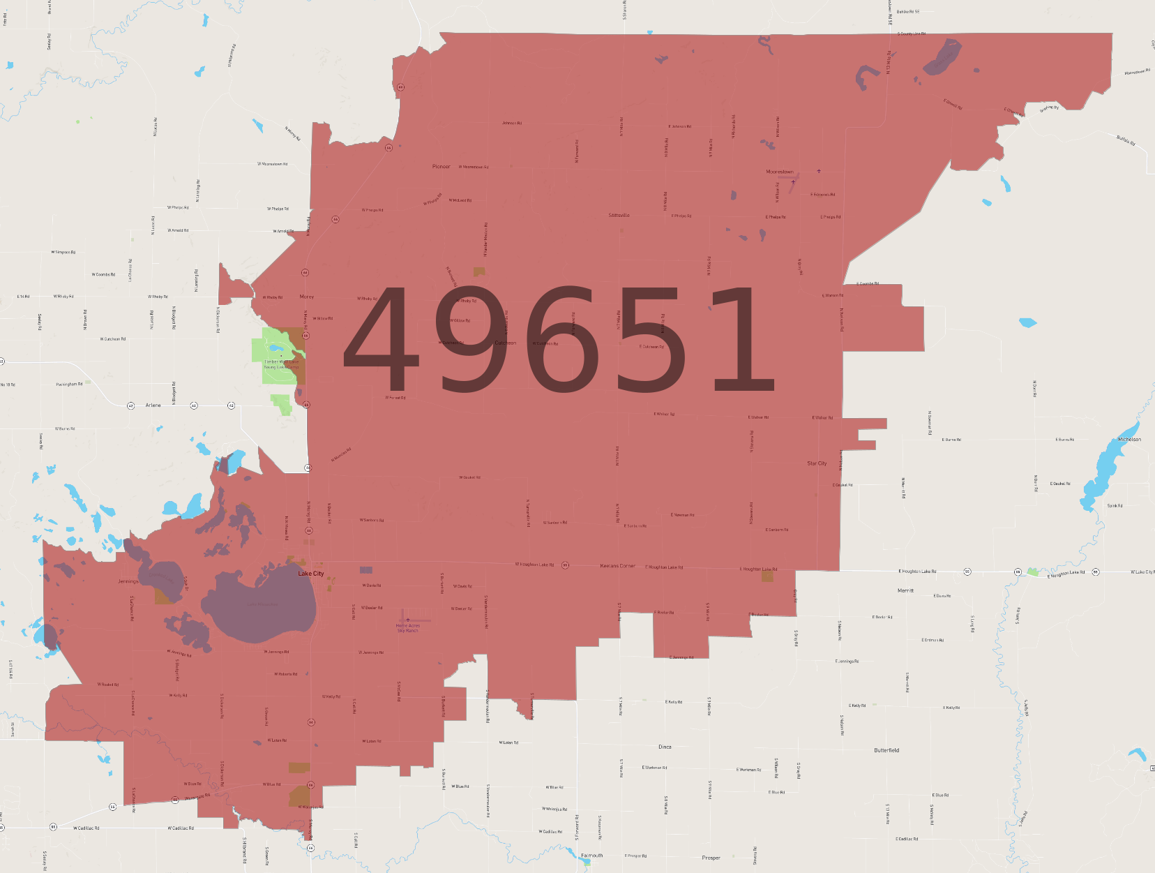 Zip code 49651 atlasbig