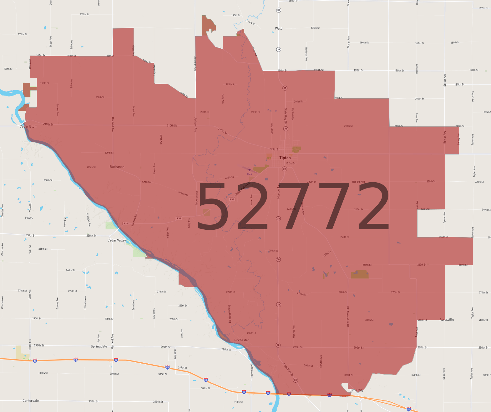 Zip code 52772 atlasbig