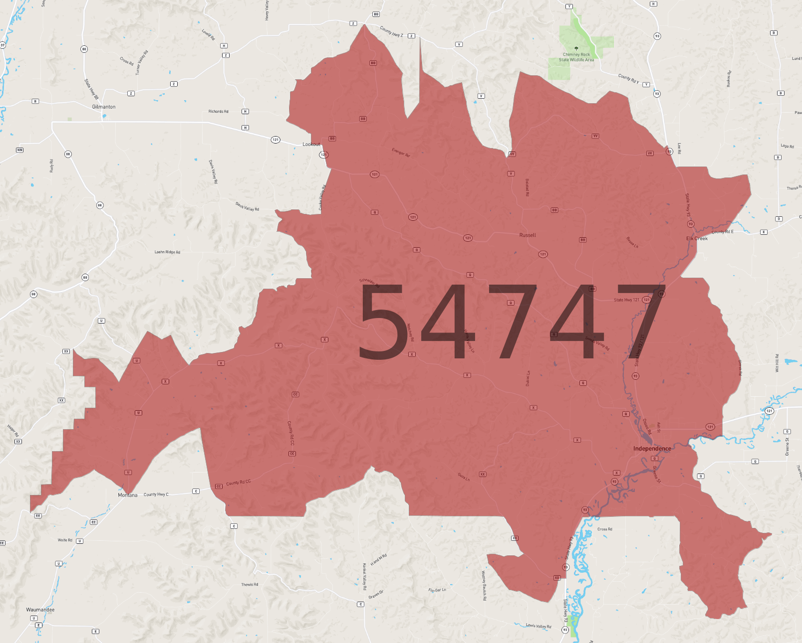 Zip Code 54747 - AtlasBig.com
