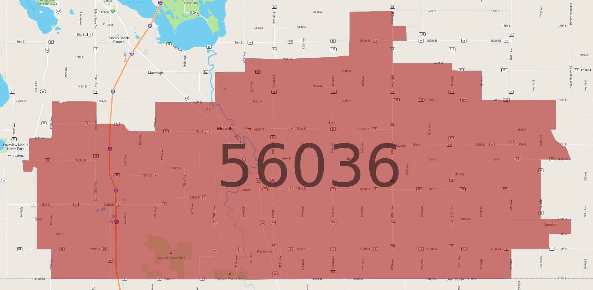 Zip Code 56036 - AtlasBig.com