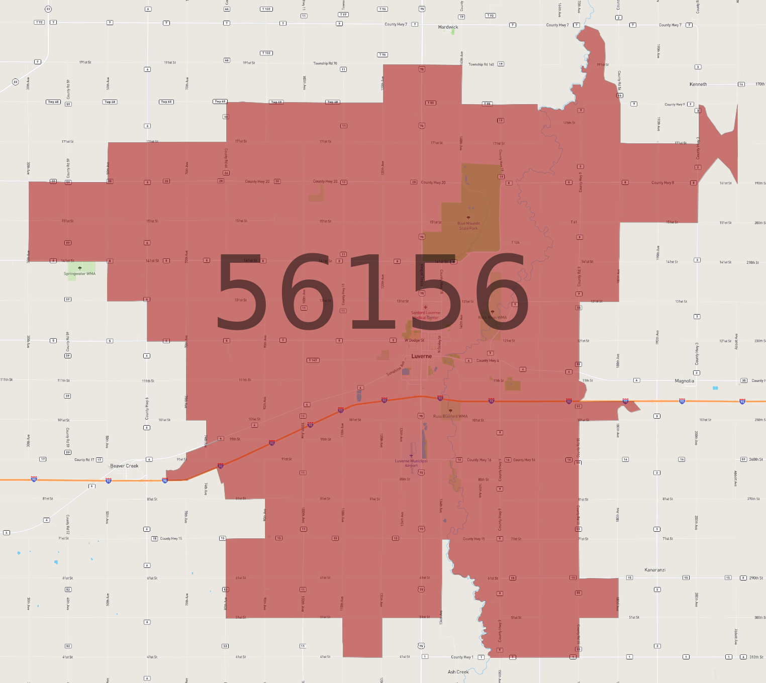 Zip Code 56156 - AtlasBig.com