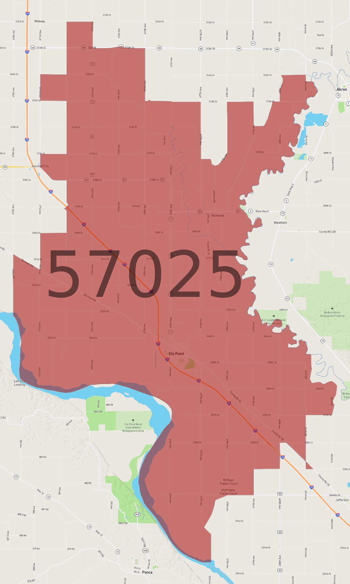 Zip code 57025 atlasbig