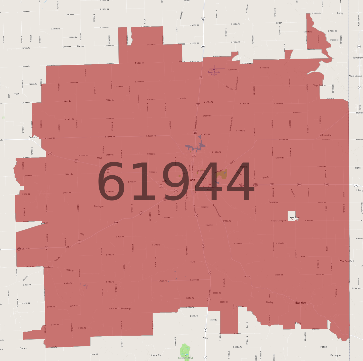 Zip Code 61944 - AtlasBig.com