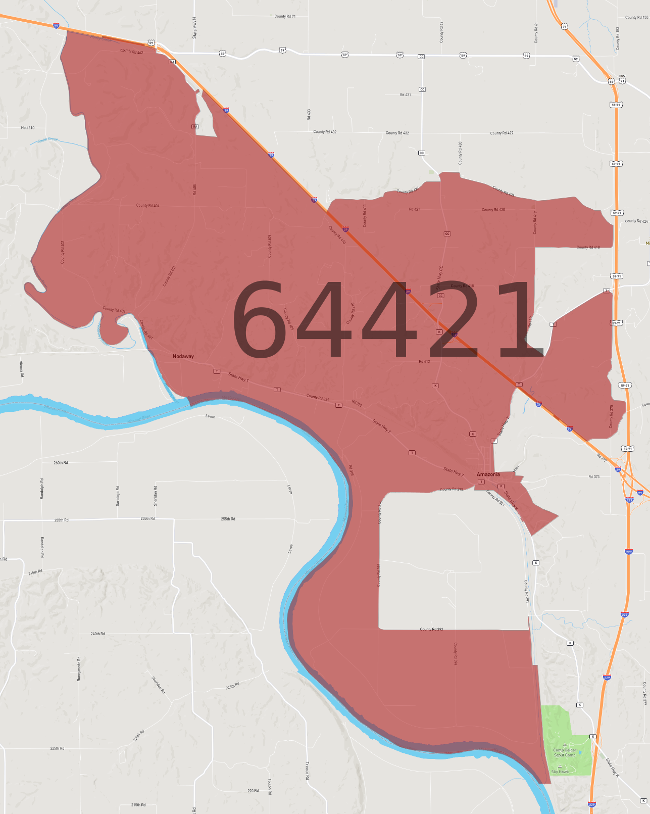 Zip Code 64421 - AtlasBig.com