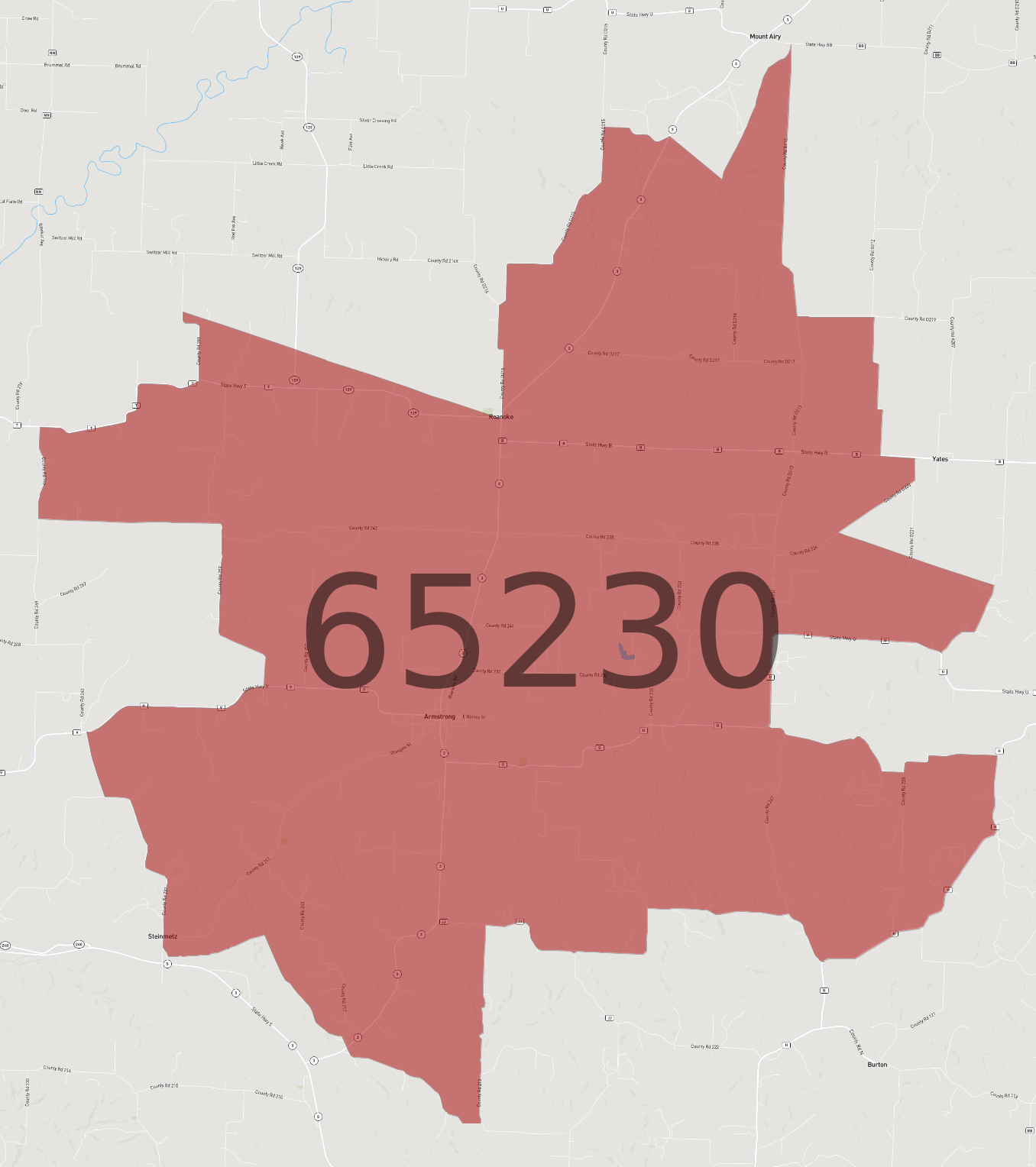 Zip Code 65230 - AtlasBig.com