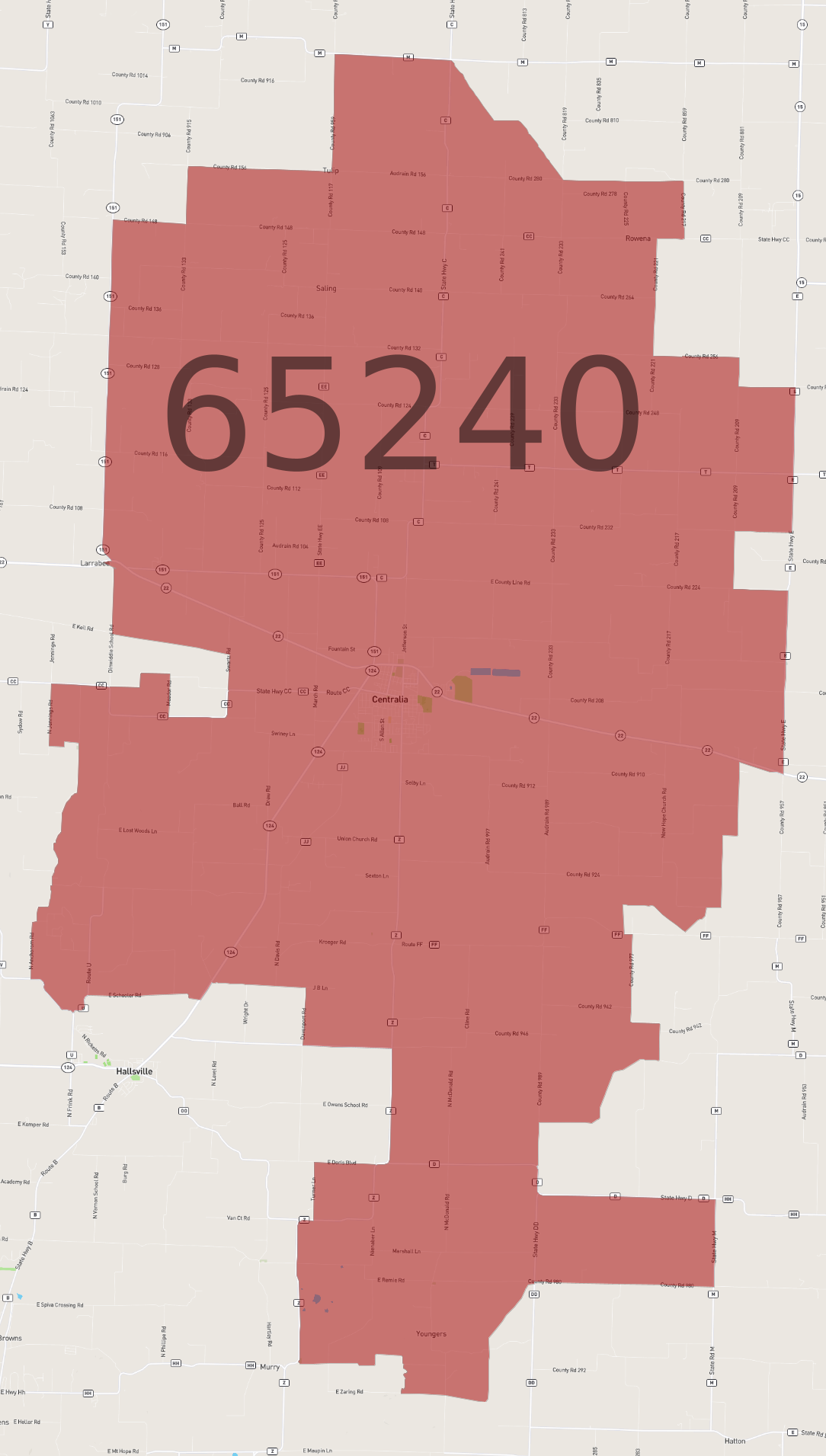 Zip Code 65240 - AtlasBig.com