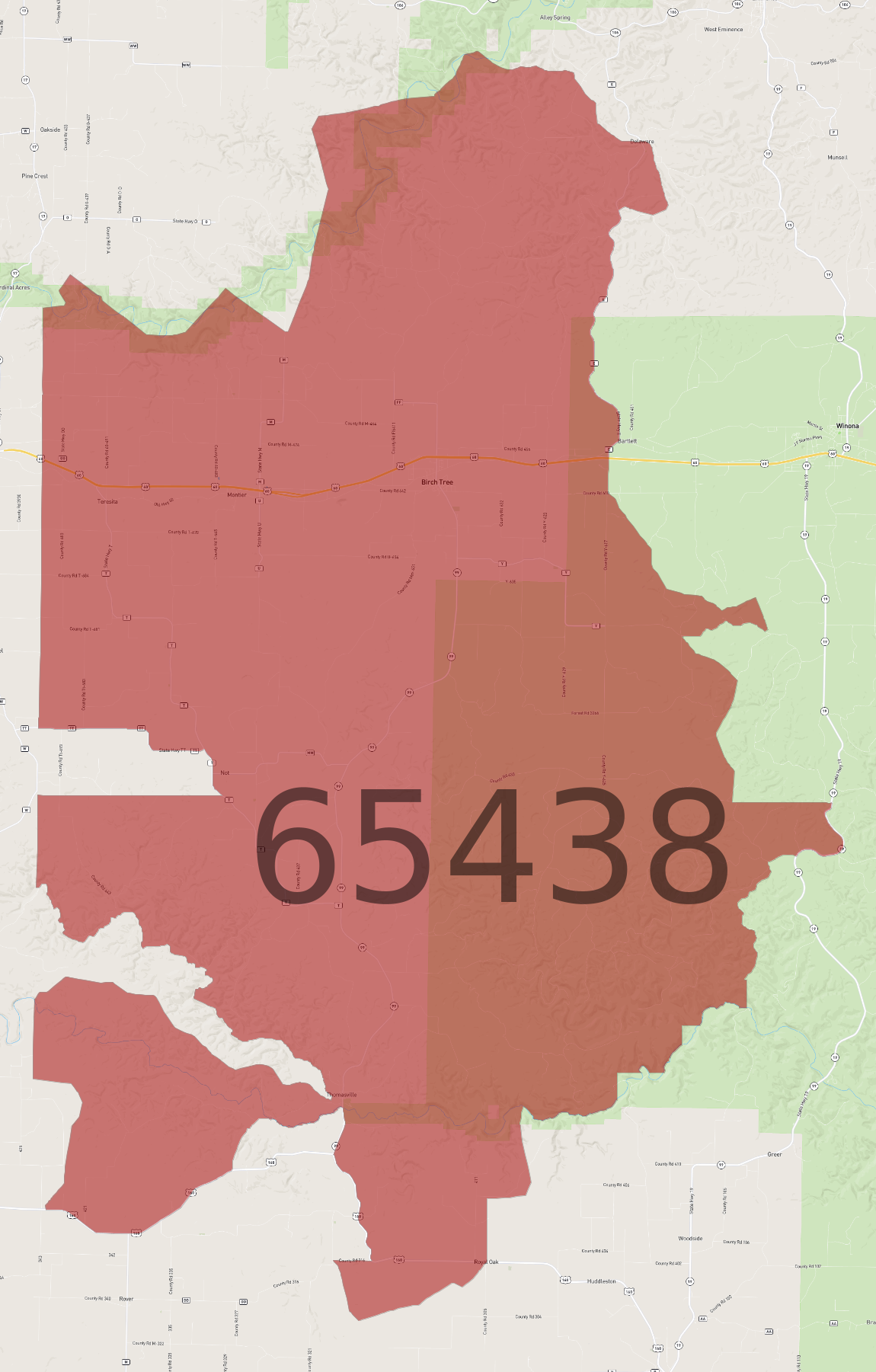 Zip Code 65438 - AtlasBig.com