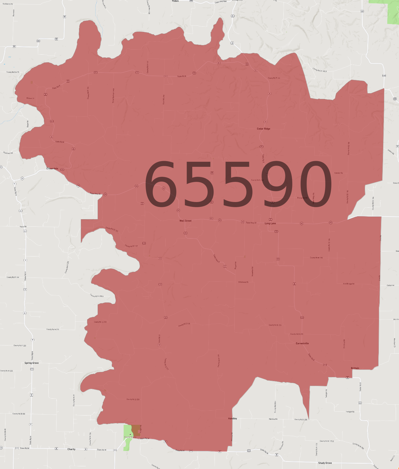 Zip Code 65590 AtlasBig