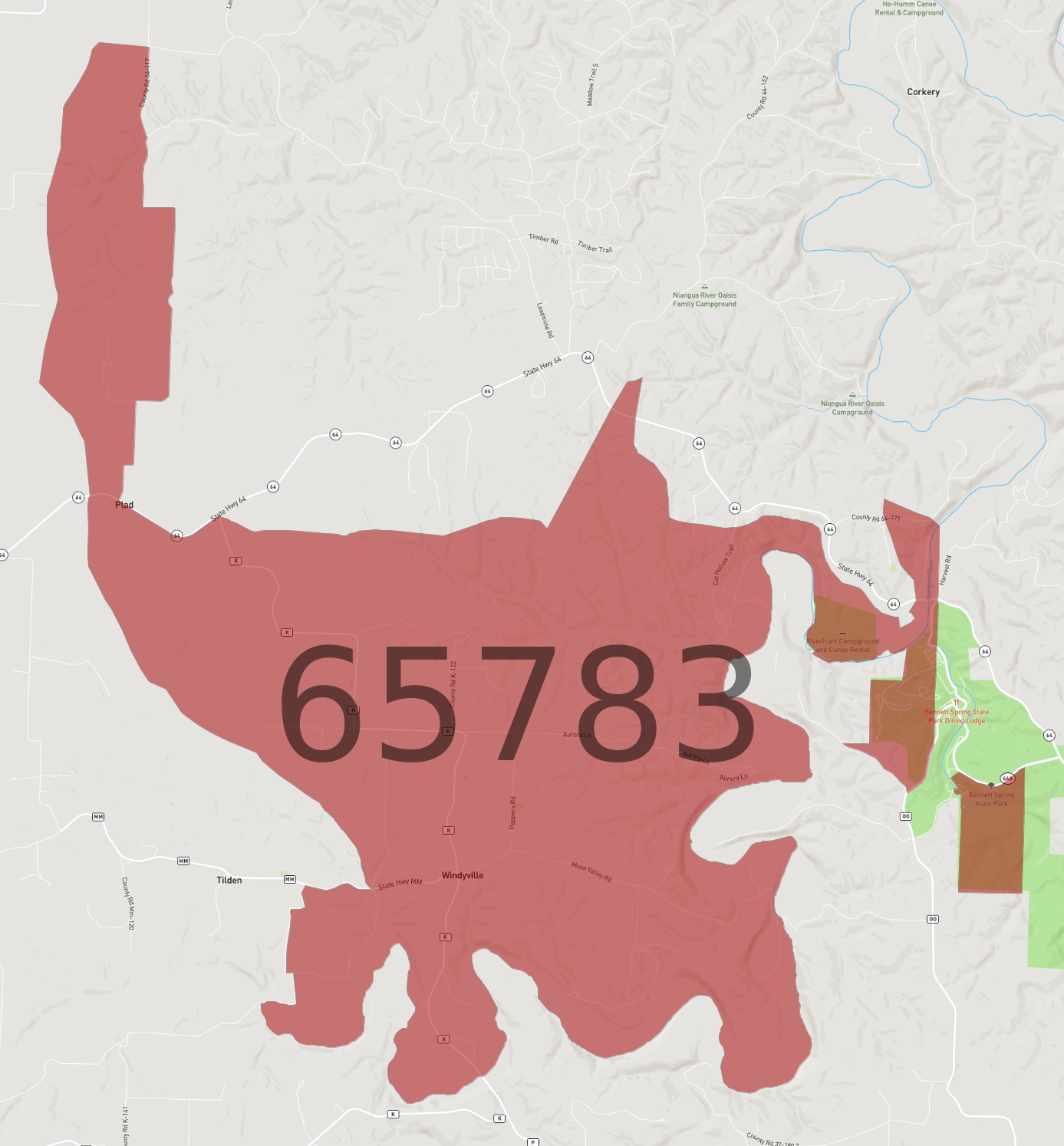 Zip Code 65783 - AtlasBig.com