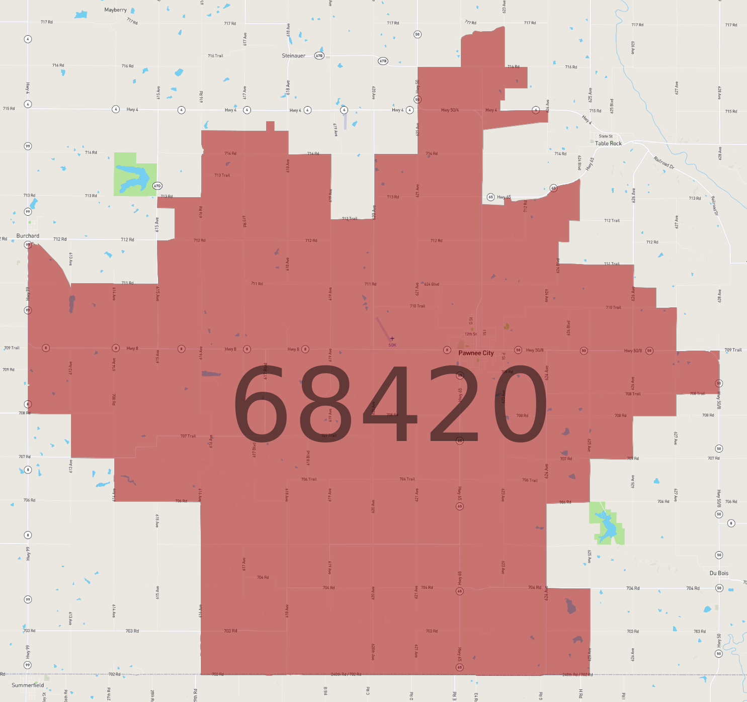 Zip Code 68420 - AtlasBig.com