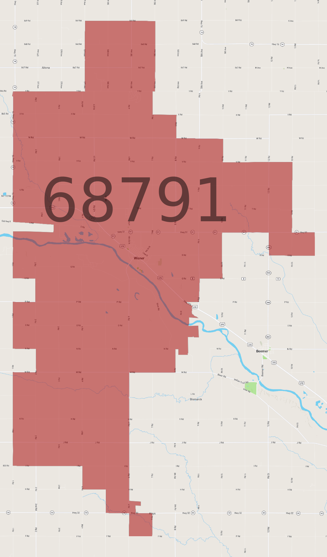 Zip Code 68791 - AtlasBig.com