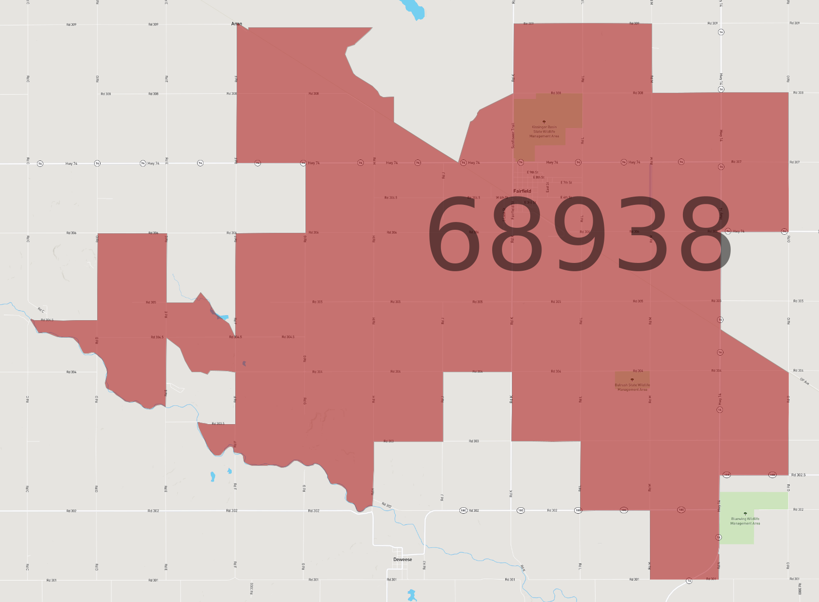 Zip Code 68938 - AtlasBig.com