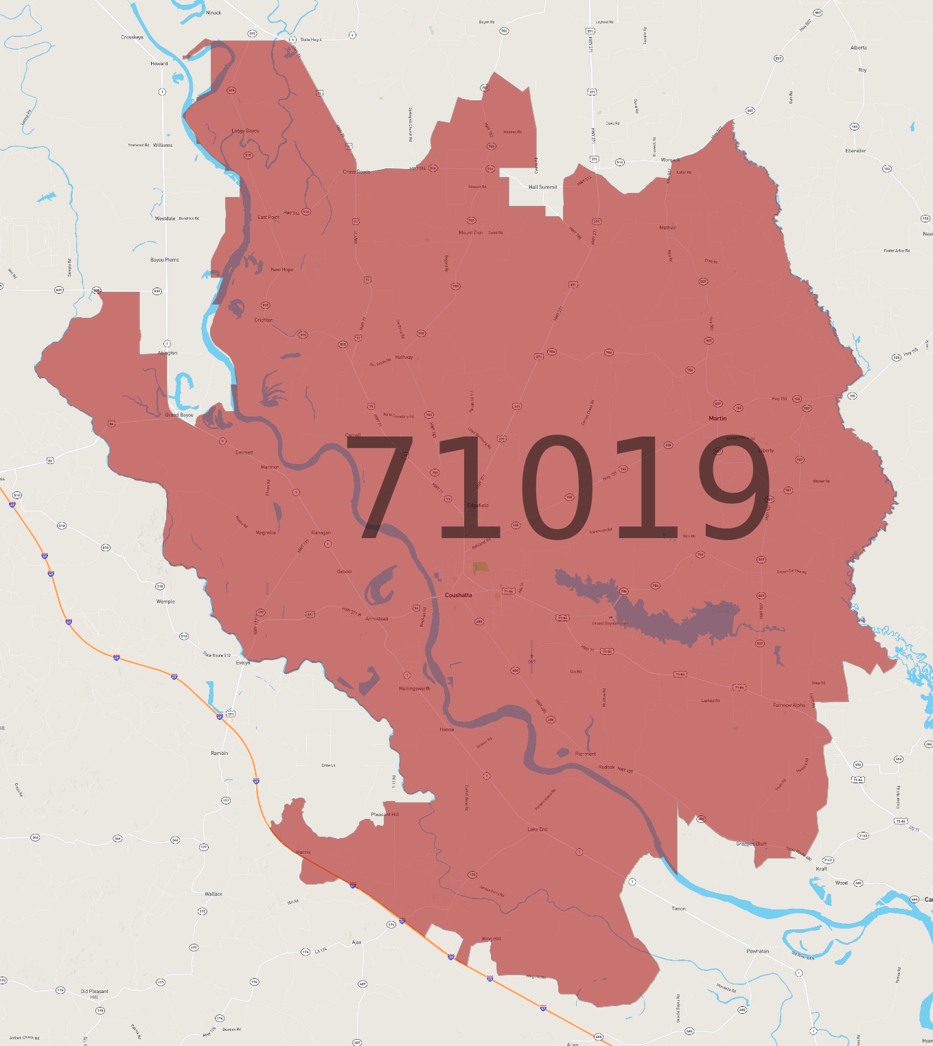 Zip Code 71019