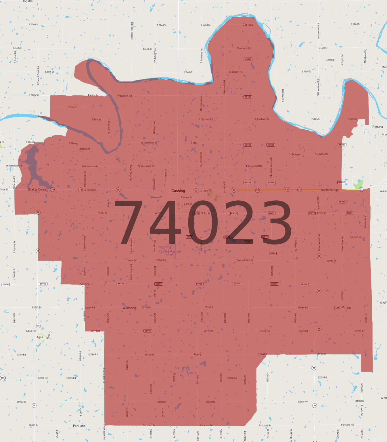 Zip Code 74023 - AtlasBig.com